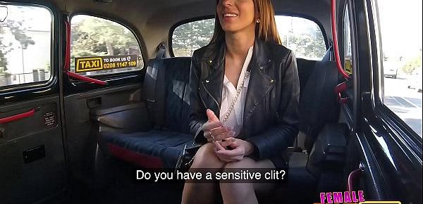  Female Fake Taxi Cherry Kiss lesbian sex with long haired brunette